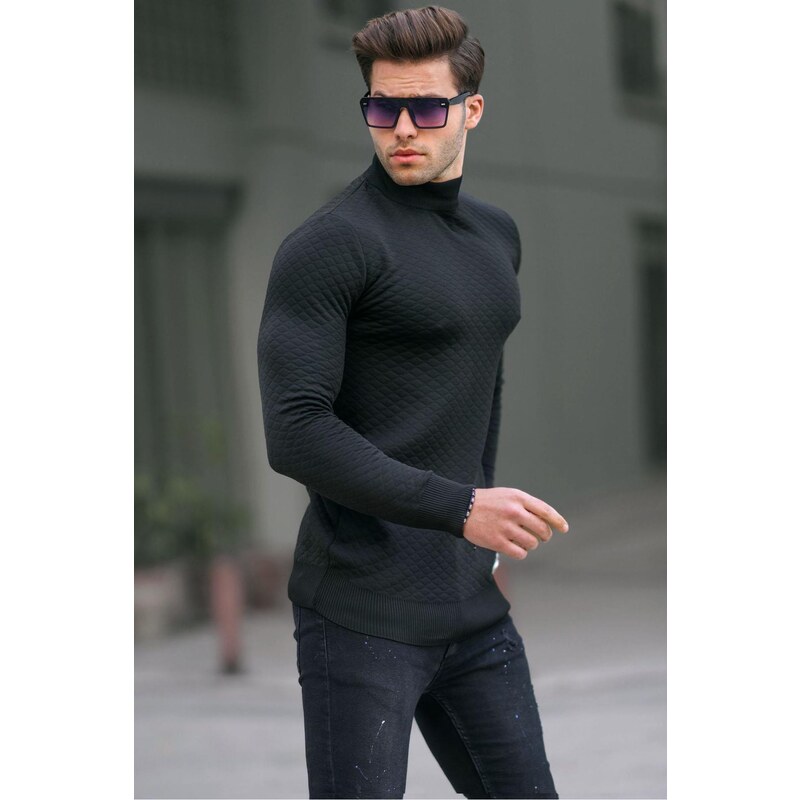 Madmext Black Turtleneck Men's Knitwear Sweater 6857