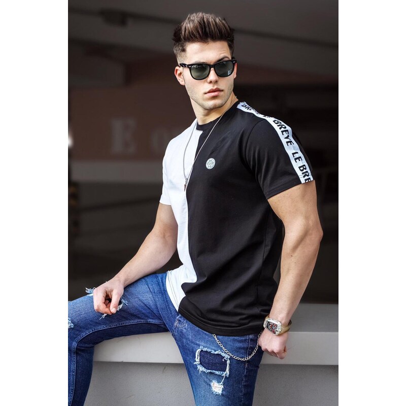 Madmext Men's Printed Black T-Shirt 5398