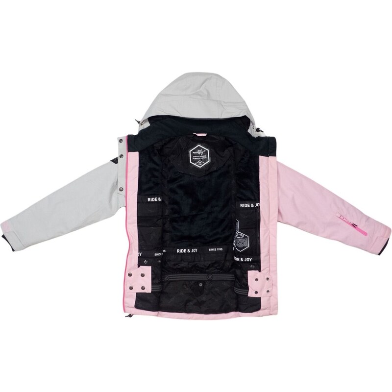 Meatfly dětská SNB & SKI bunda Deliah Grey/Pastel Pink | Šedá