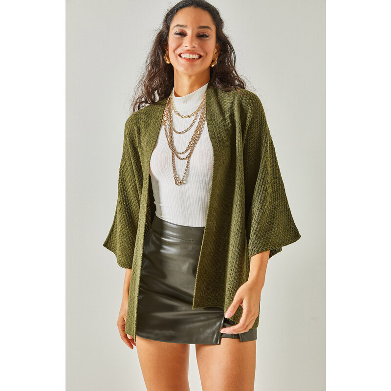 Olalook Women's Khaki Bat Spring Cardigan