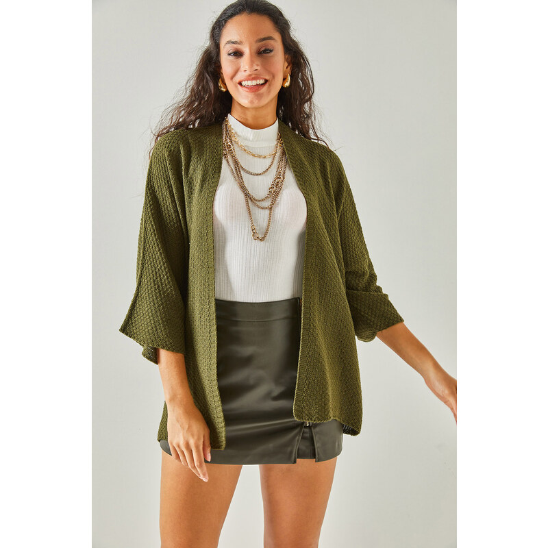 Olalook Women's Khaki Bat Spring Cardigan