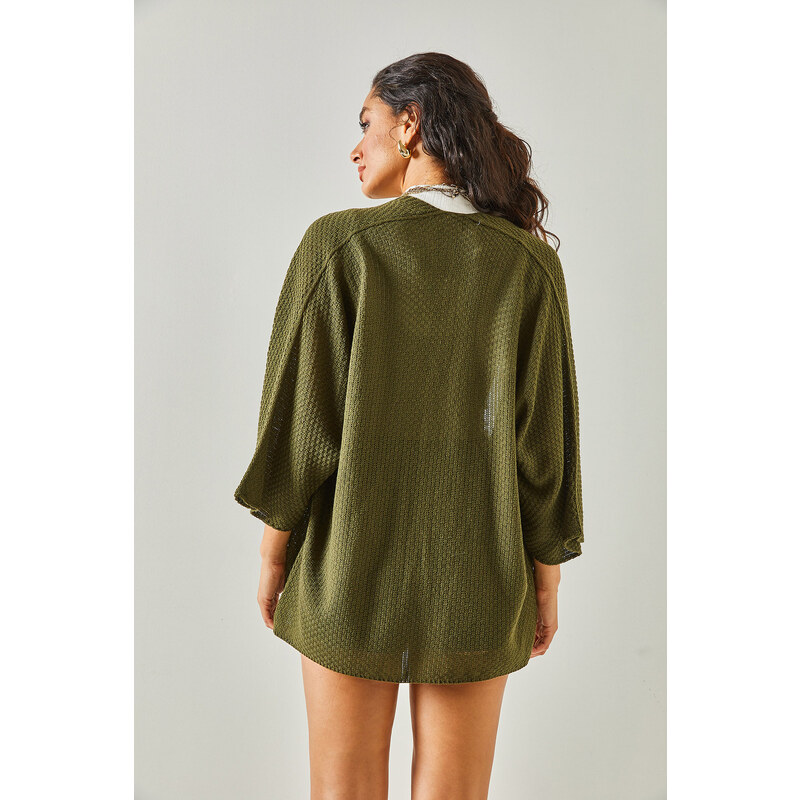 Olalook Women's Khaki Bat Spring Cardigan