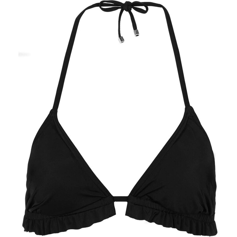 Topshop Black Basic Frill Triangle Bikini Top