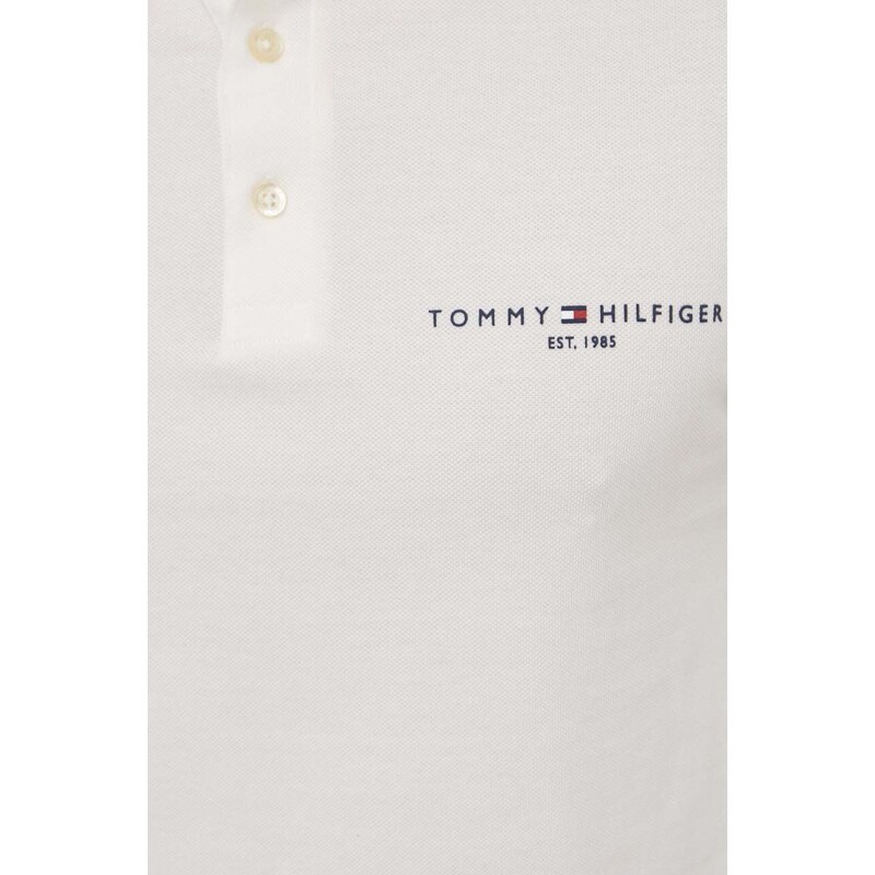 Tričko s dlouhým rukávem Tommy Hilfiger bílá barva, s potiskem