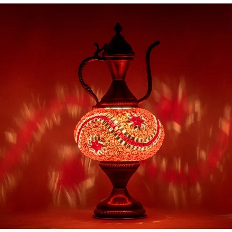 Krásy Orientu Orientální skleněná mozaiková stolní lampa Pinar - Karafa - ø skla 16 cm