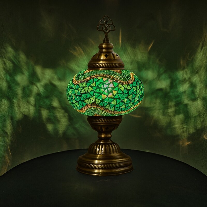 Krásy Orientu Orientální skleněná mozaiková stolní lampa Melis - ø skla 16 cm
