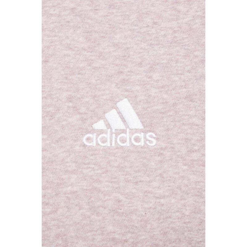 Mikina adidas pánská, růžová barva, s kapucí, melanžová, IR5313