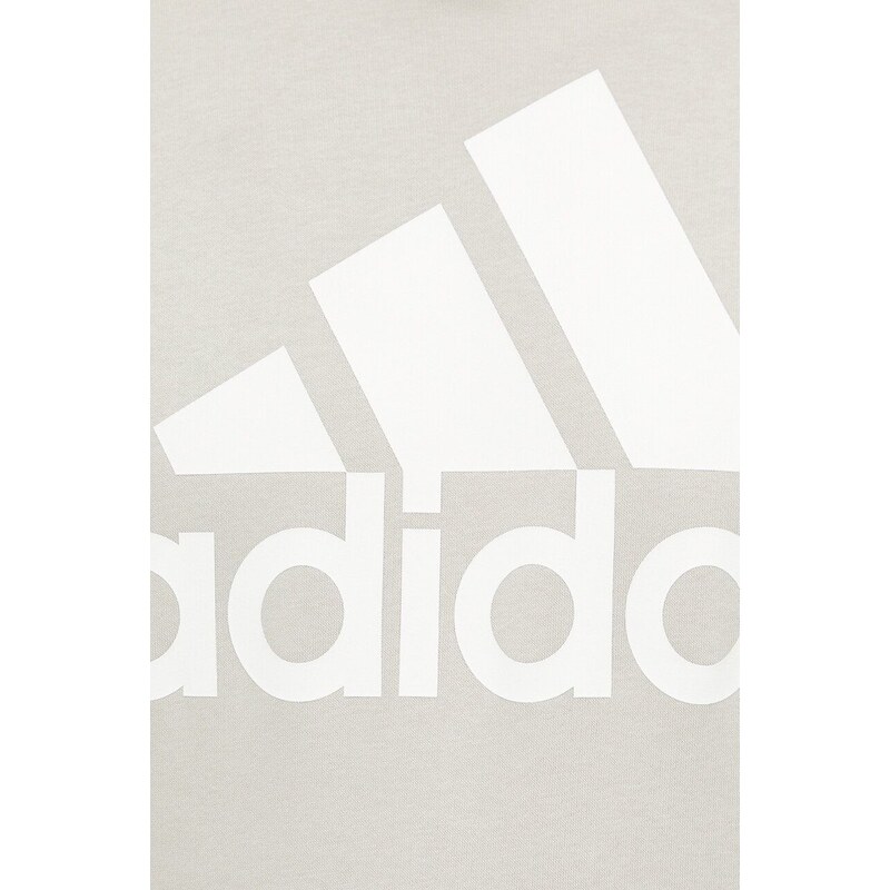 Mikina adidas pánská, béžová barva, s kapucí, vzorovaná, IR9986