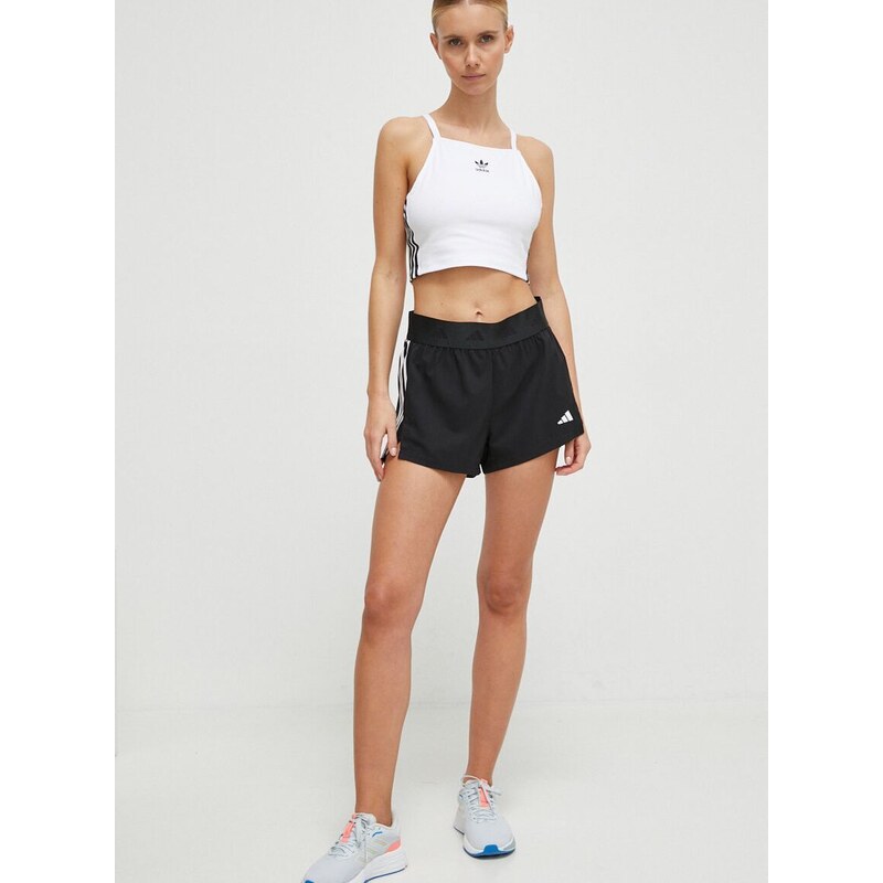 Tréninkové šortky adidas Performance černá barva, s potiskem, high waist, IT4665