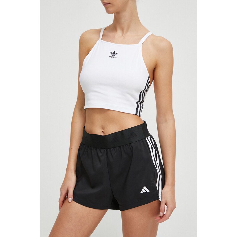 Tréninkové šortky adidas Performance černá barva, s potiskem, high waist, IT4665