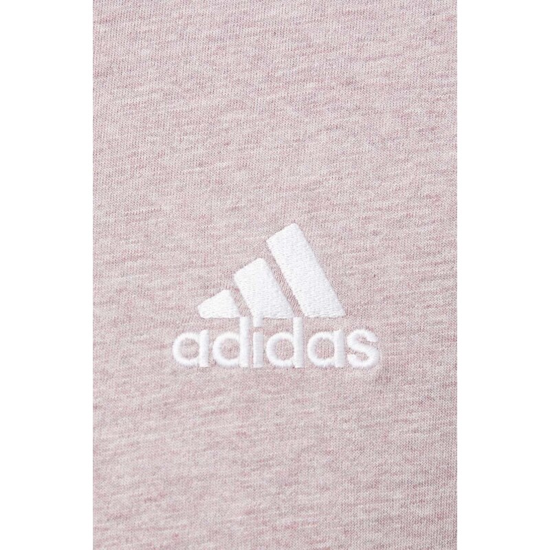 Bavlněné tričko adidas fialová barva, IR5319