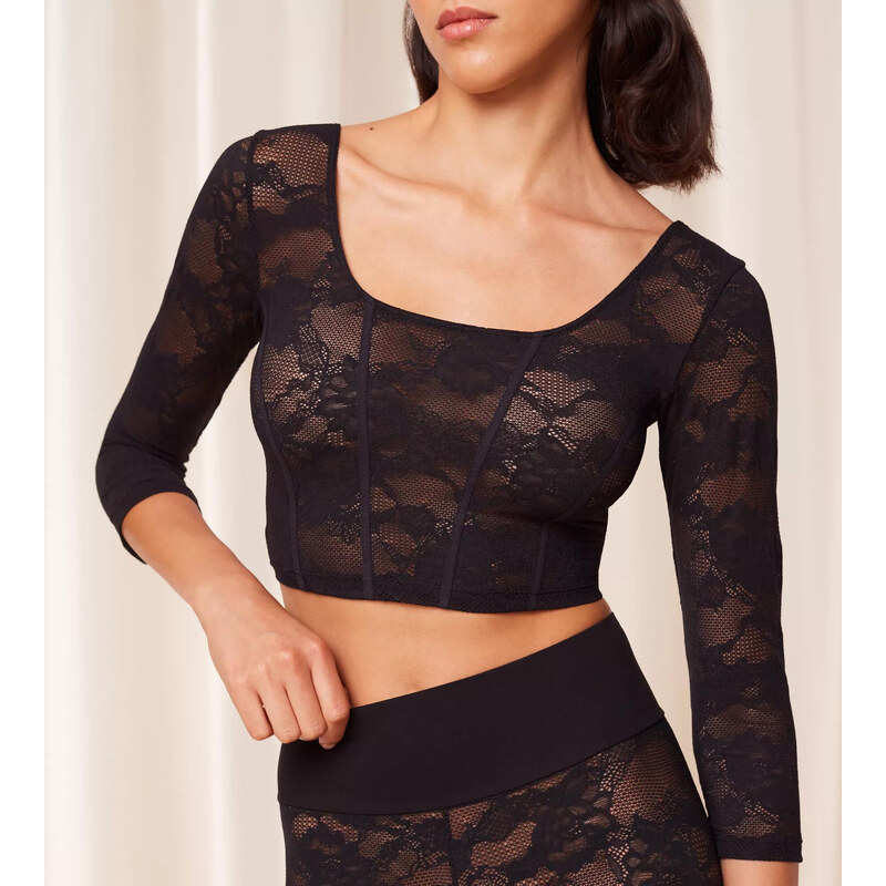 Dámský top Smart Deco Crop Top - BLACK - černý 0004 - TRIUMPH