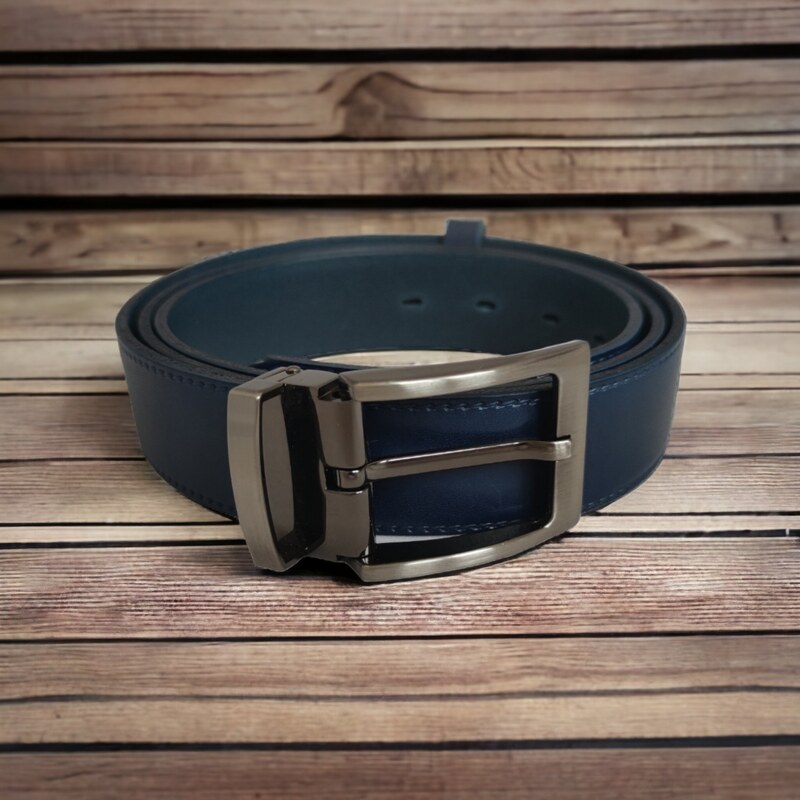 Penny Belts Pánský kožený pásek modrý- trnová spona