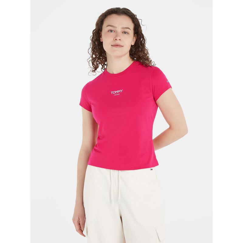 Tommy Jeans dámské růžové tričko