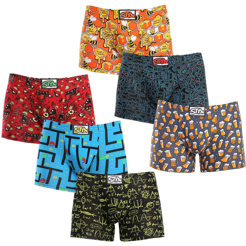 6PACK pánské boxerky Styx long art klasická guma vícebarevné (6F12697124)