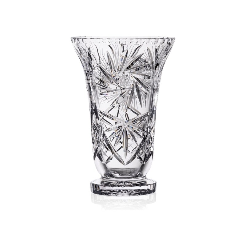 Bohemia Crystal Ručně broušená váza Větrník 255mm