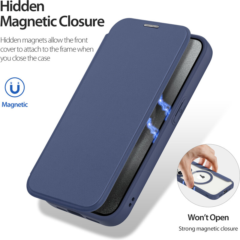 Ochranné pouzdro na iPhone 15 Pro - DuxDucis, SkinX Pro with MagSafe Blue