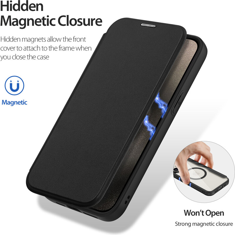 Ochranné pouzdro na iPhone 15 Pro MAX - DuxDucis, SkinX Pro with MagSafe Black