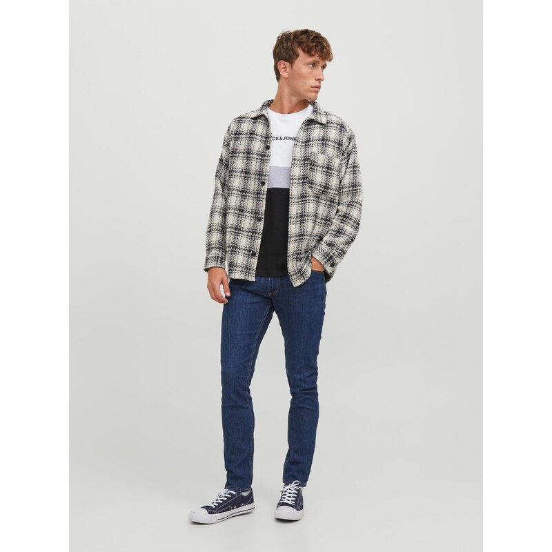 Modré pánské straight fit džíny Jack & Jones Glenn - Pánské