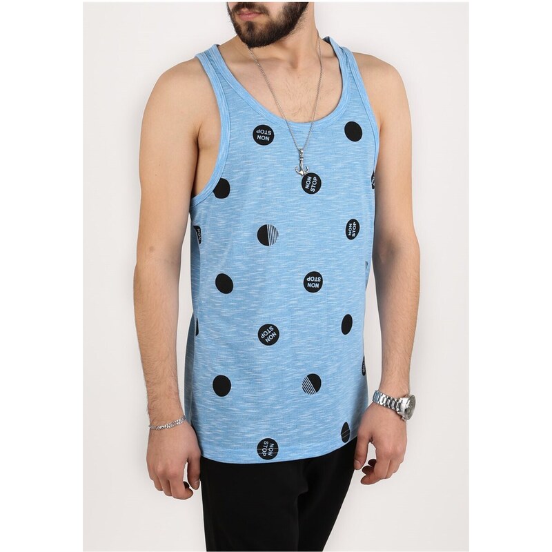 Madmext Printed Blue Undershirt 2303