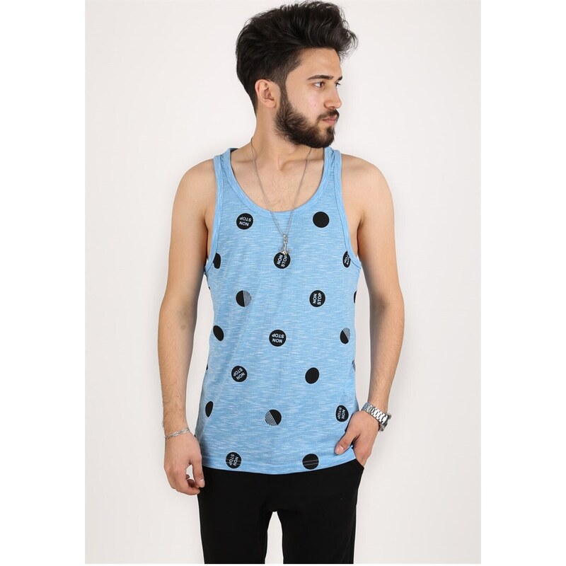 Madmext Printed Blue Undershirt 2303