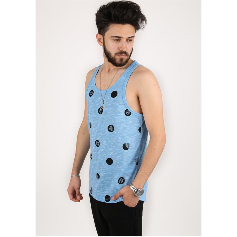 Madmext Printed Blue Undershirt 2303