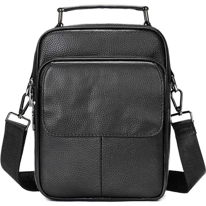 Kožená pánská crossbody taška Gregorio 20x26x8 cm černá