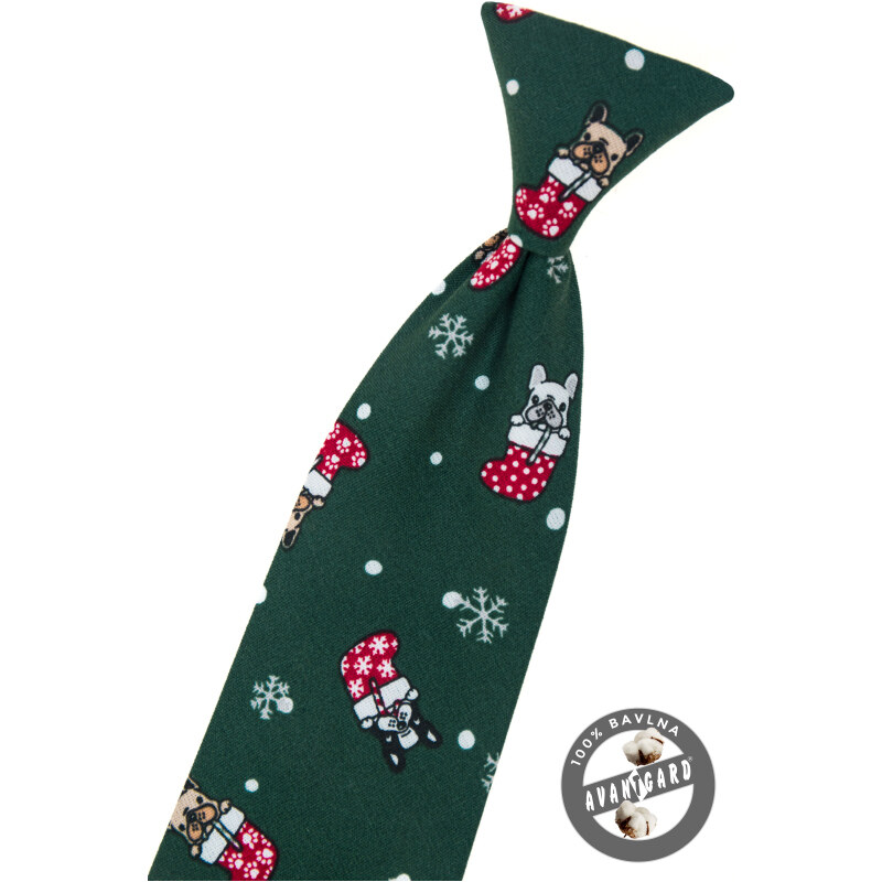 Zelená kravata 44 cm s vánočním motivem Avantgard 548-51073
