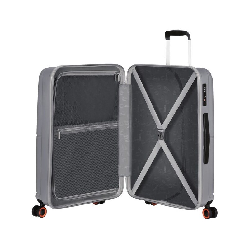 American Tourister GEOPOP 67 cm Spinner Stříbrný Metallic Silver