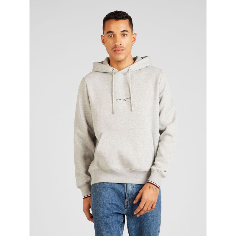 TOMMY HILFIGER Mikina tmavě modrá / šedý melír / červená / bílá