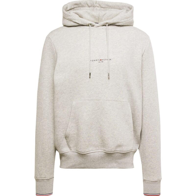 TOMMY HILFIGER Mikina tmavě modrá / šedý melír / červená / bílá