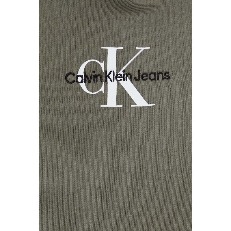 Mikina Calvin Klein Jeans pánská, černá barva, s kapucí, s aplikací