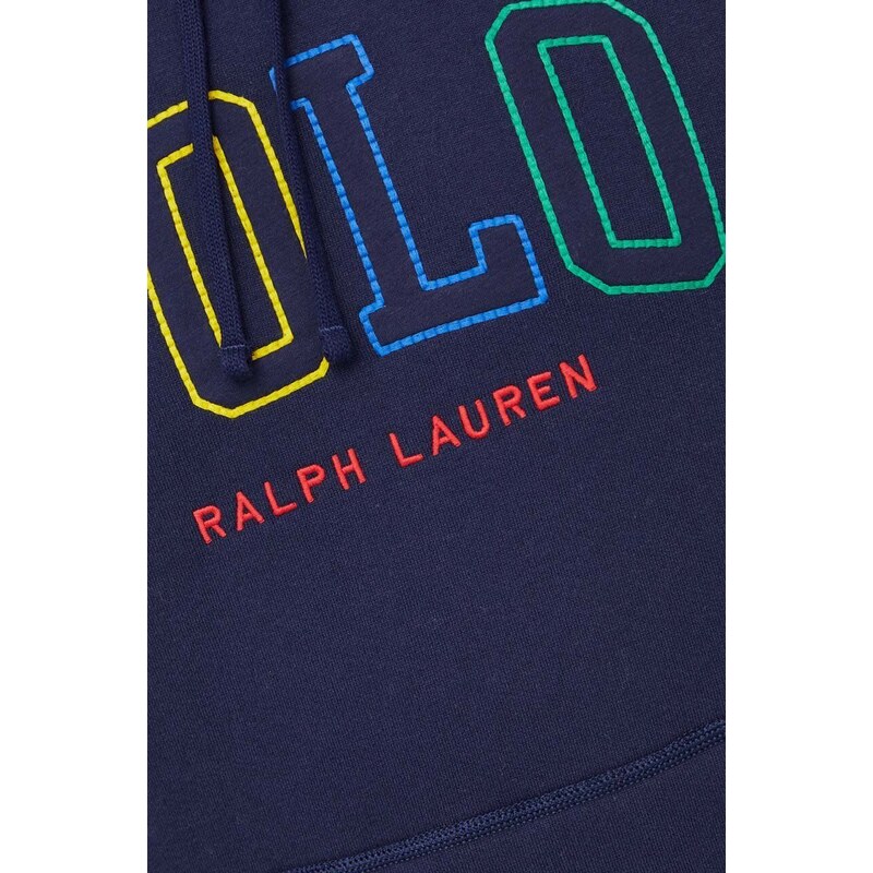 Mikina Polo Ralph Lauren pánská, tmavomodrá barva, s kapucí, s aplikací