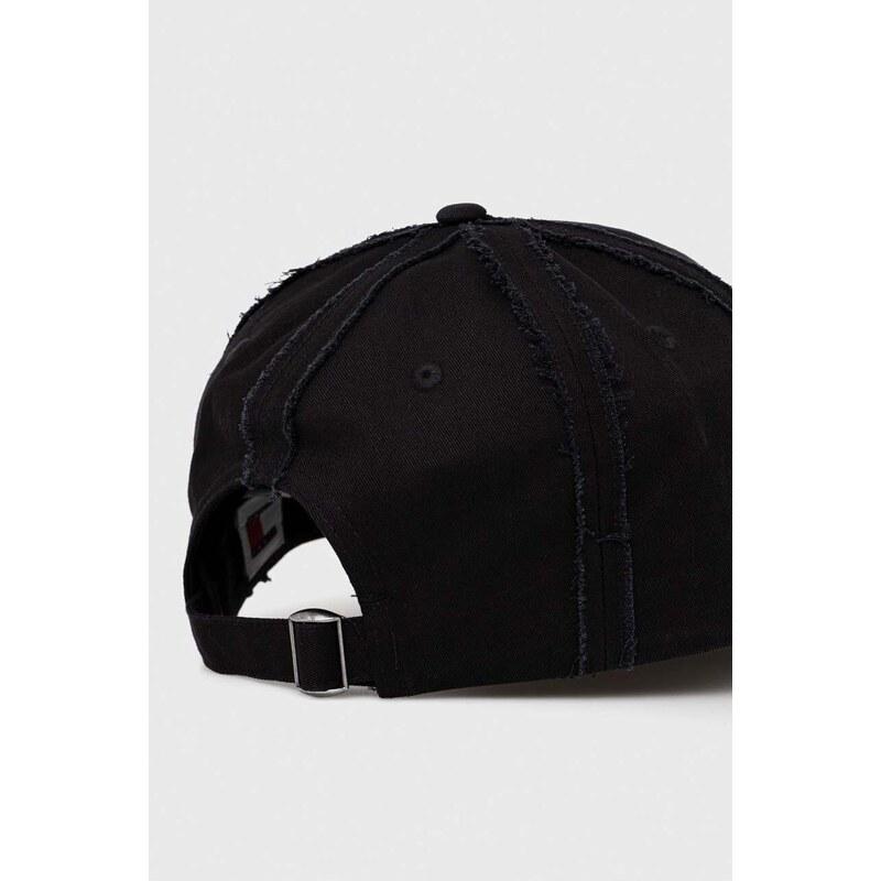 Bavlněná baseballová čepice Tommy Jeans černá barva, s aplikací