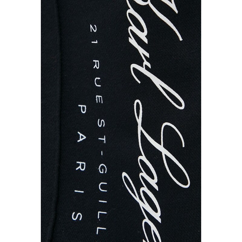 Tepláky Karl Lagerfeld černá barva, s potiskem