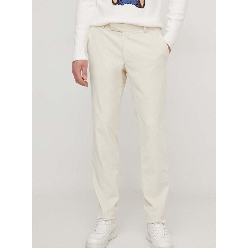 Manšestrové kalhoty Karl Lagerfeld béžová barva