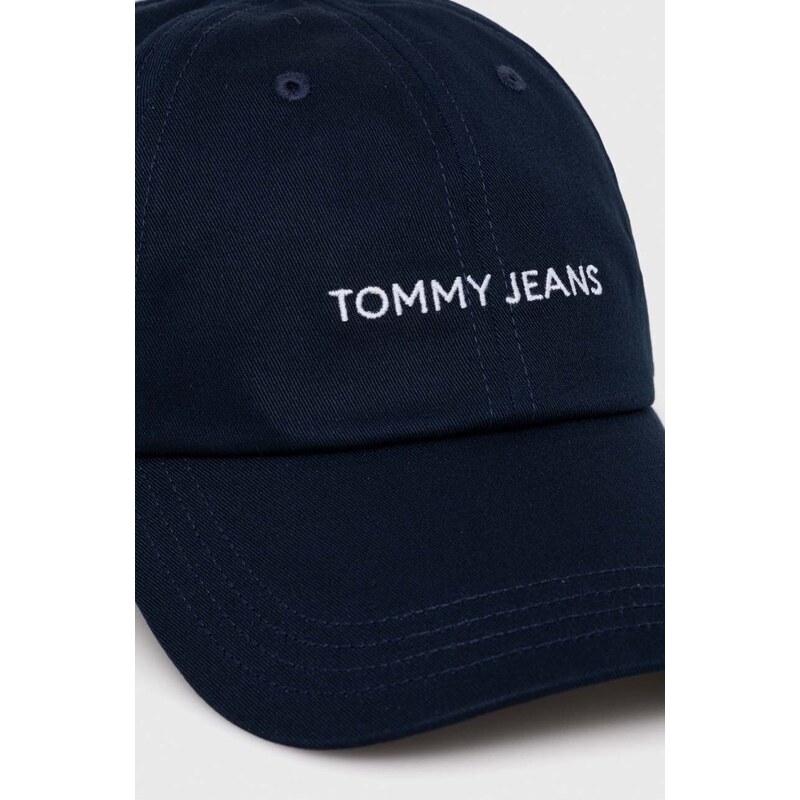 Bavlněná baseballová čepice Tommy Jeans tmavomodrá barva