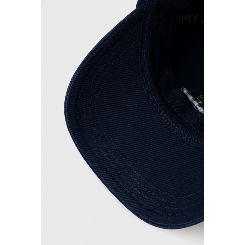 Bavlněná baseballová čepice Tommy Jeans tmavomodrá barva, s aplikací