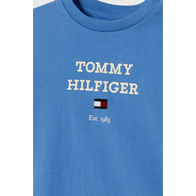 Kojenecké tričko s dlouhým rukávem Tommy Hilfiger s potiskem