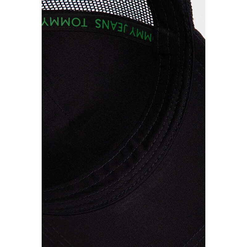 Kšiltovka Tommy Jeans černá barva, s aplikací
