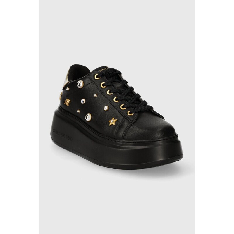 Kožené sneakers boty Karl Lagerfeld ANAKAPRI černá barva, KL63579G