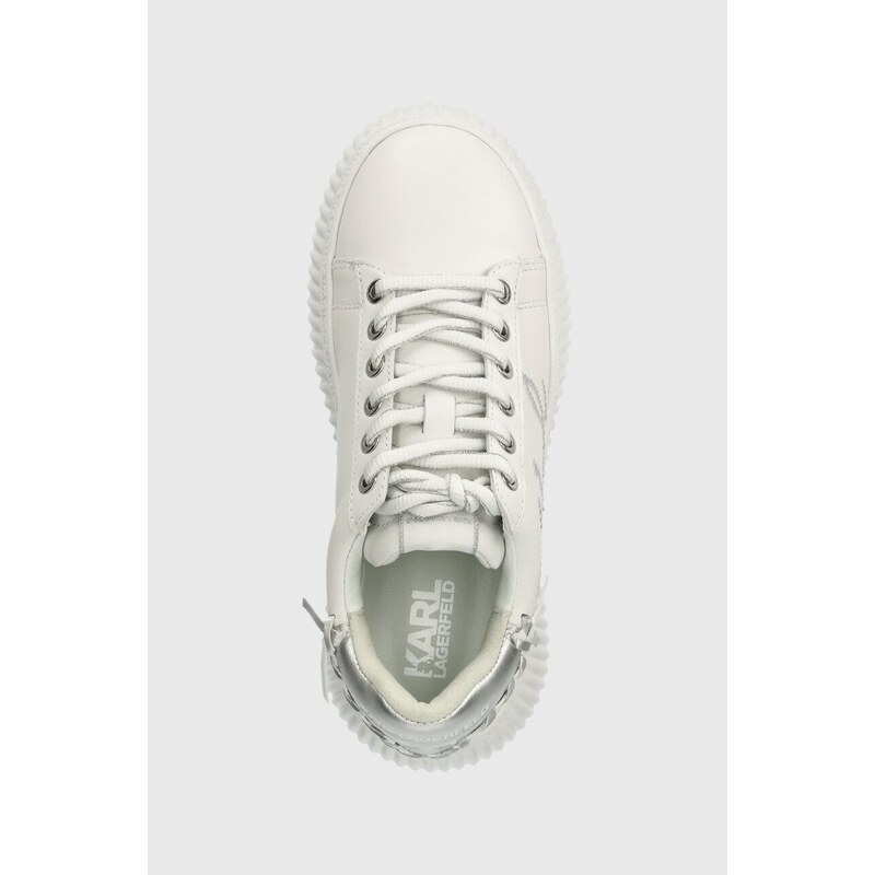 Kožené sneakers boty Karl Lagerfeld KREEPER LO bílá barva, KL42372A