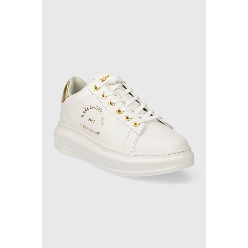 Kožené sneakers boty Karl Lagerfeld KAPRI bílá barva, KL62538