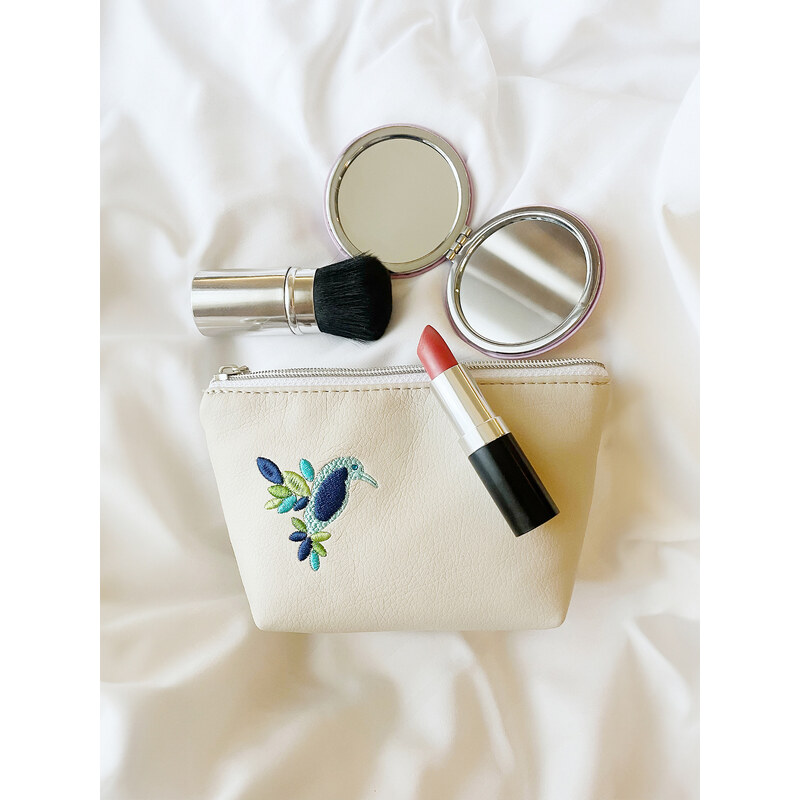 Kosmetická taška s kolibříkem a českým křišťálem Preciosa