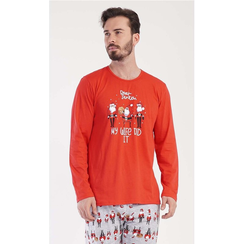 Pánské pyžamo dlouhé Santa - Vienetta Secret