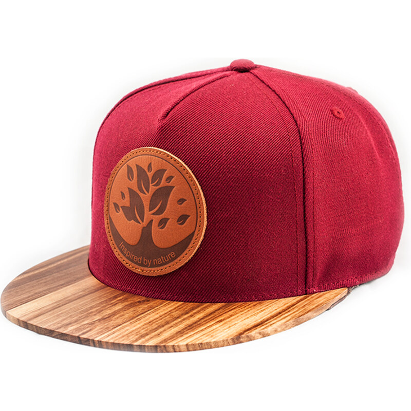 Woodfi Dřevěný snapback Zebrano Červená