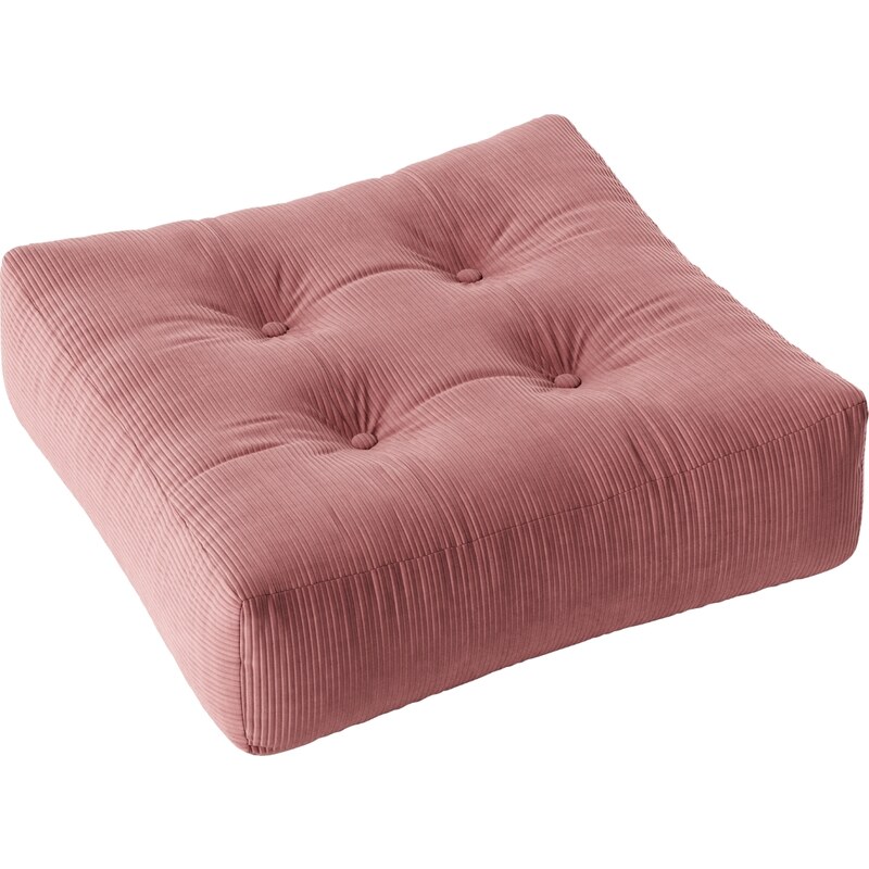 Růžový manšestrový sedací polštář Karup Design More 70 x 70 cm