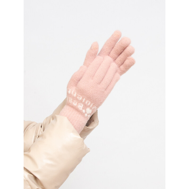 Light pink women's gloves Shelvt