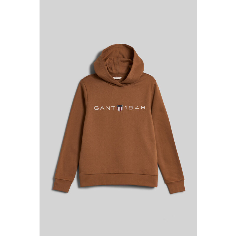MIKINA GANT REG PRINTED GRAPHIC HOODIE ROASTED WALNUT 88057518