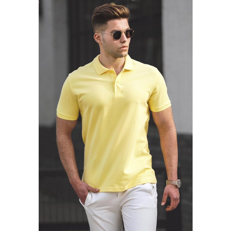 Madmext Yellow Basic Polo Men's T-Shirt 5101